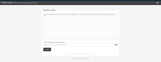 fastcry.pt welcome screen
