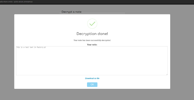 fastcrypt decryption screen